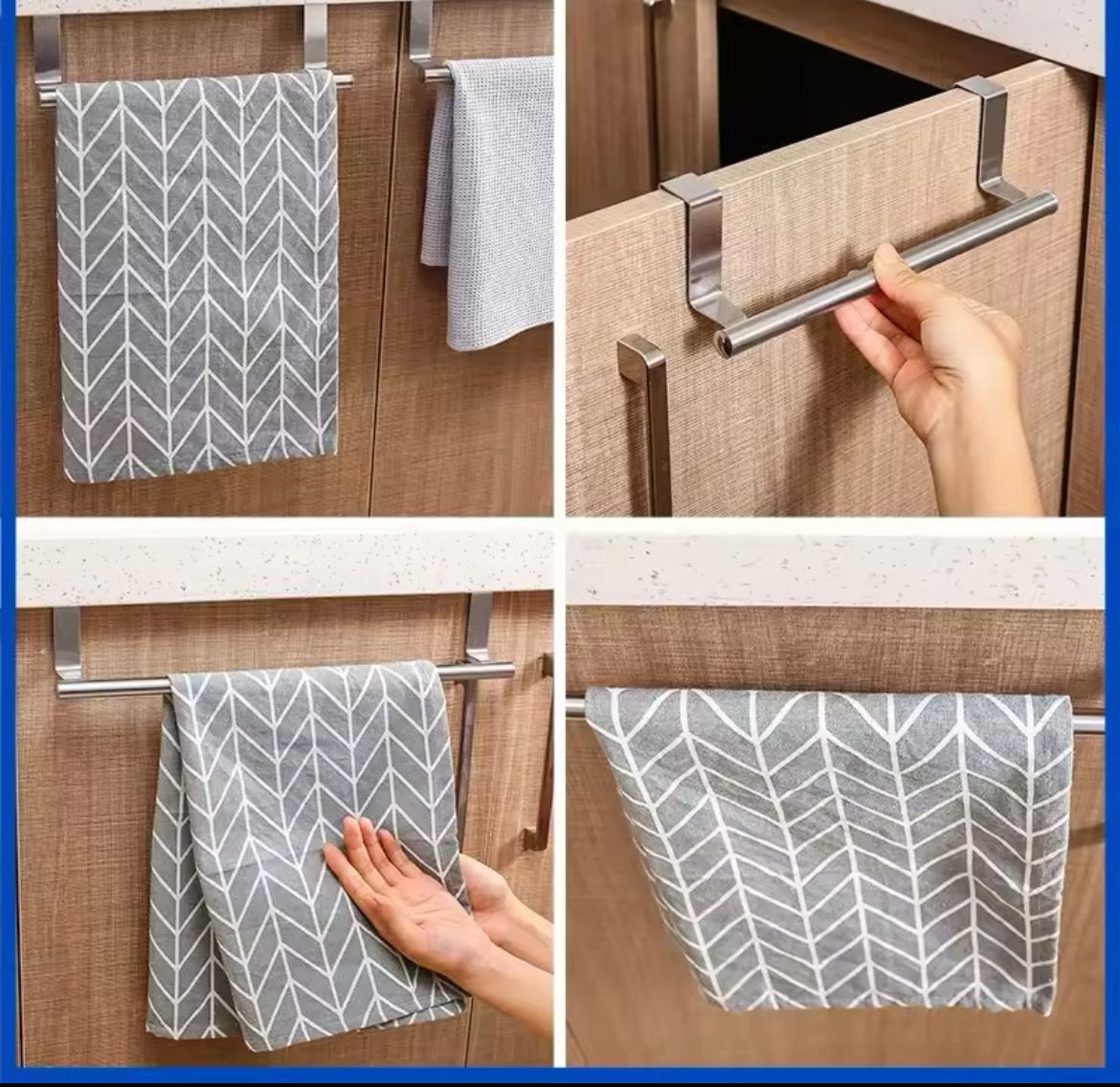 Door Towel Rack Kenya – Stainless Steel Over Cabinet Towel Holder