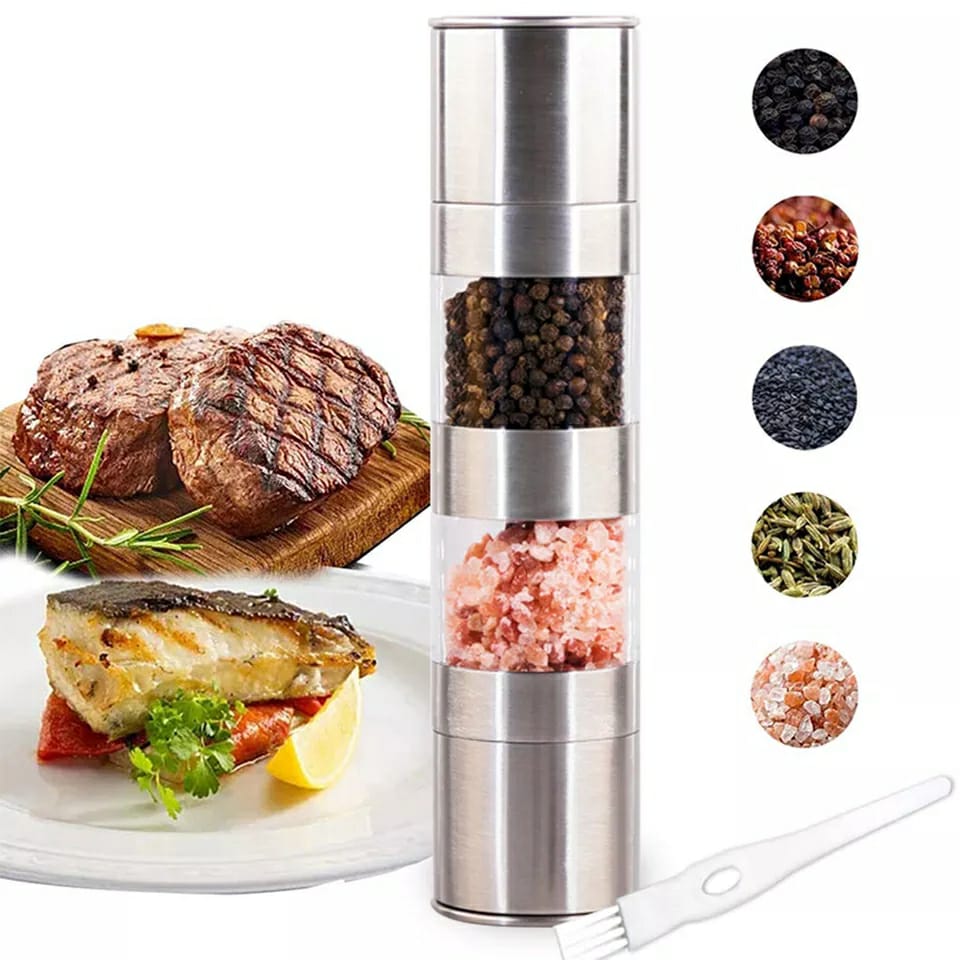 Double - layer Manual Grinding Pepper Salt Mills | - Elegant Households KE