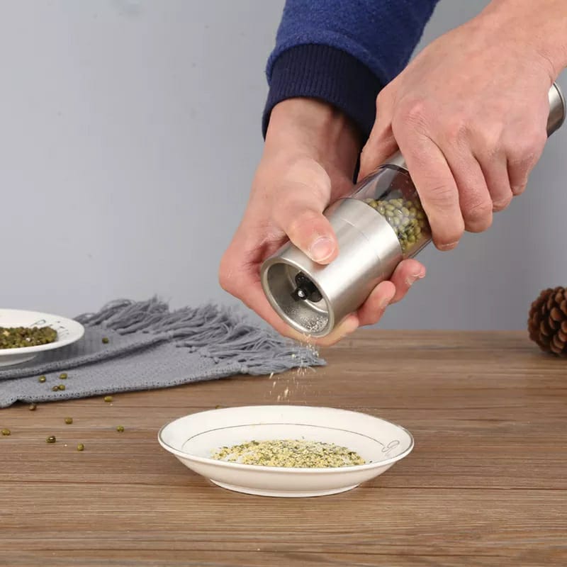 Double - layer Manual Grinding Pepper Salt Mills | - Elegant Households KE