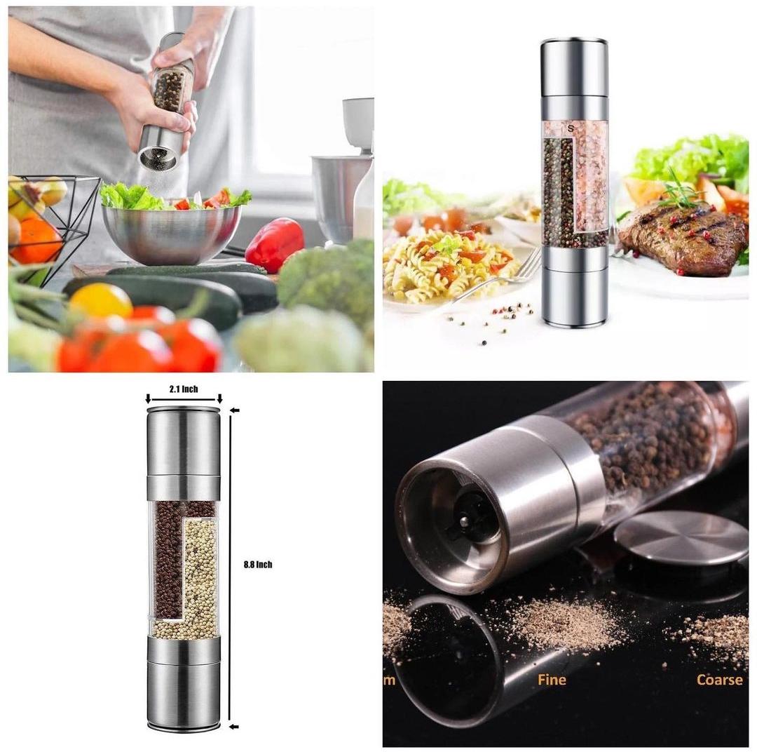 Double - layer Manual Grinding Pepper Salt Mills | - Elegant Households KE