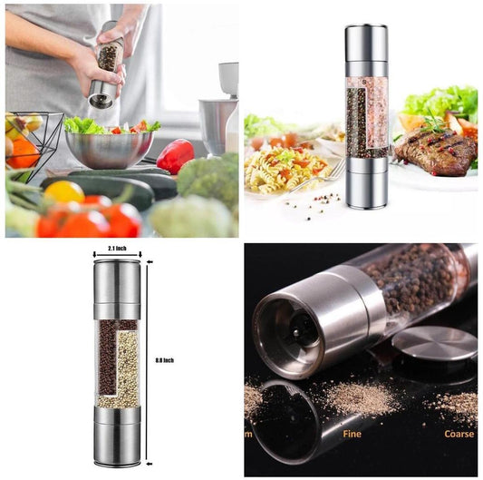 Double - layer Manual Grinding Pepper Salt Mills | - Elegant Households KE