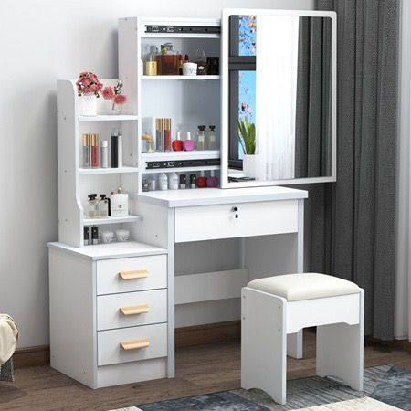 Dressing Table Price in Kenya - Stylish Modern Table with Sliding Mirror & Storage
