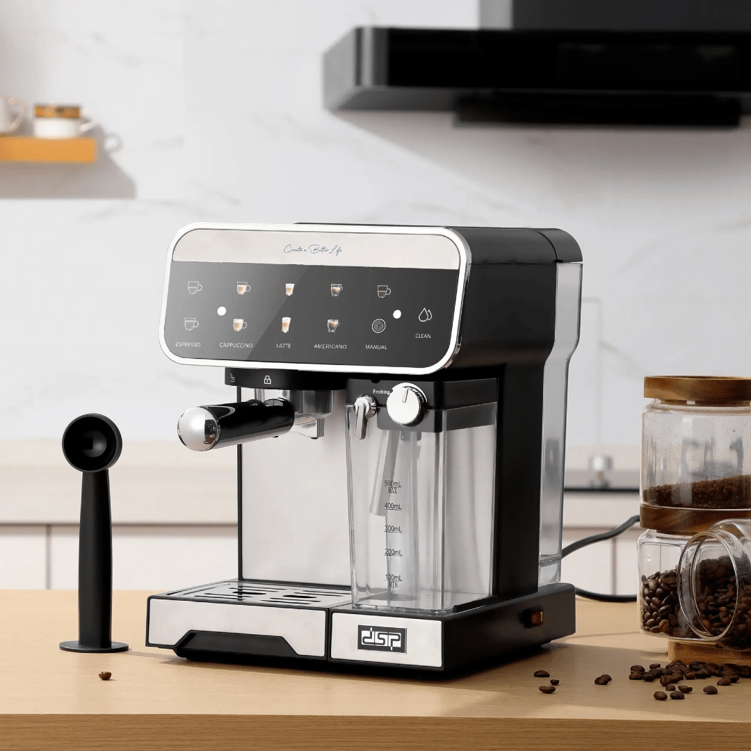 DSP 20 Bar Espresso Coffee Maker with Auto Milk Frother & Touch LED | - Elegant Households KE