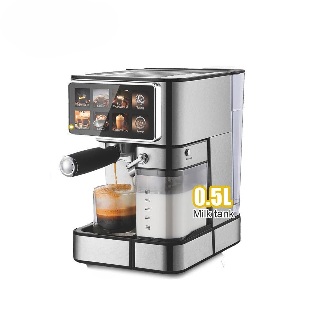 DSP KA3141 Espresso Coffee Maker 15 Bar – 1350W Automatic Milk Frother Machine with Dual Thermoblock Heating, LCD Display, 1800ml Water Tank | - Elegant Households KE