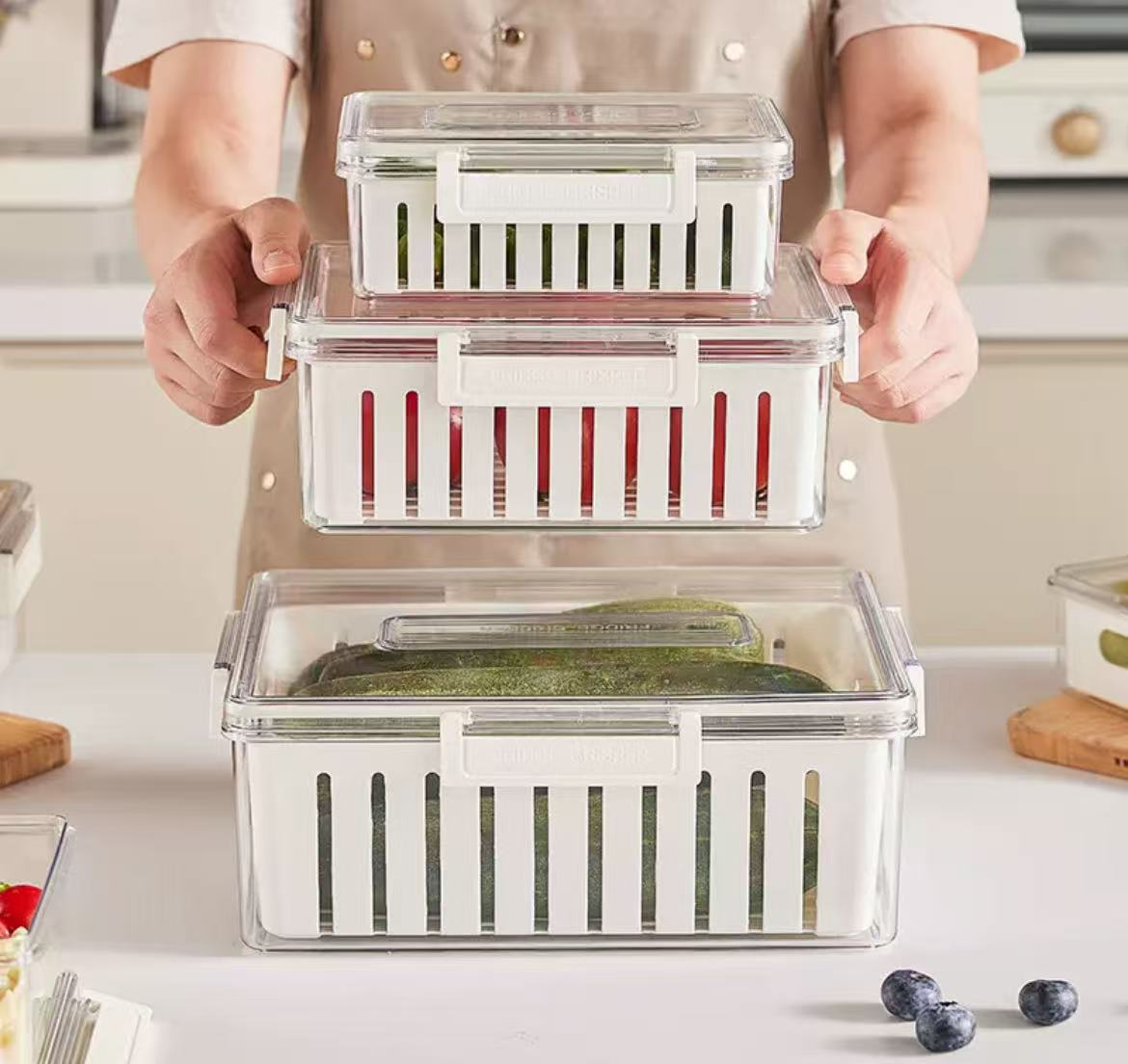 Stackable Kitchen System Durable 3pcs Stackable Kitchen Storage Containers – Elegant Households KE