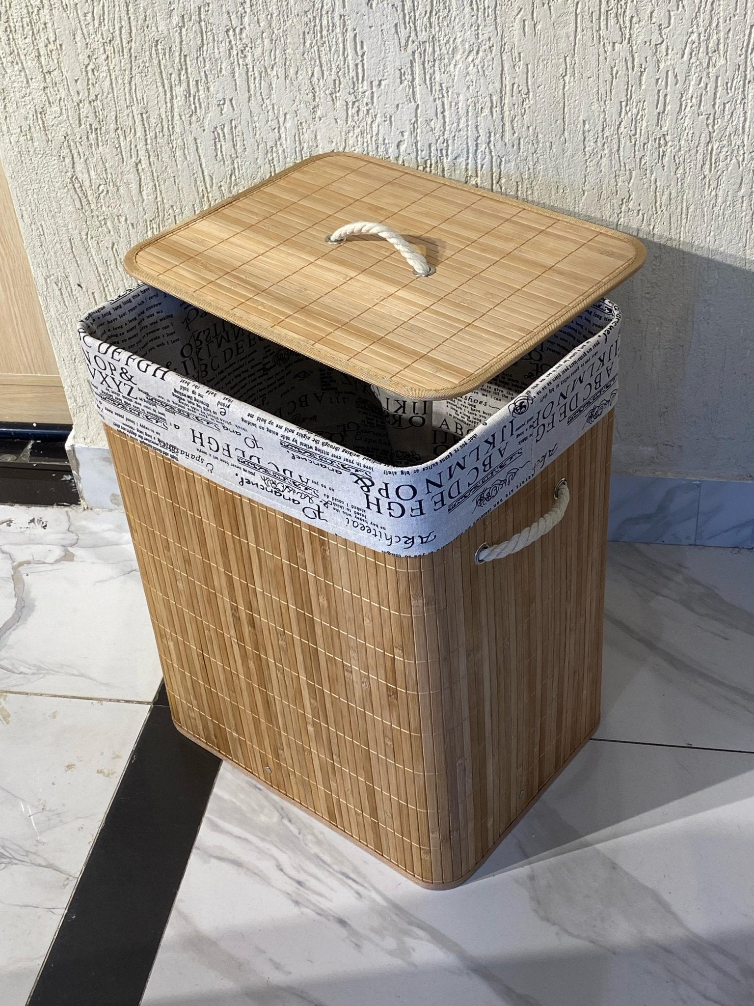 Eco - friendly Foldable bamboo laundry basket | - Elegant Households KE