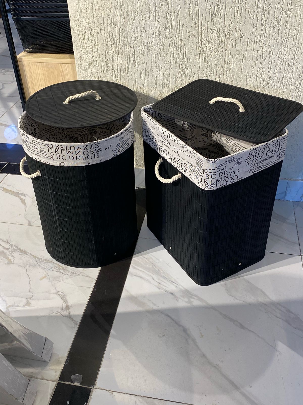 Eco - friendly Foldable bamboo laundry basket | - Elegant Households KE