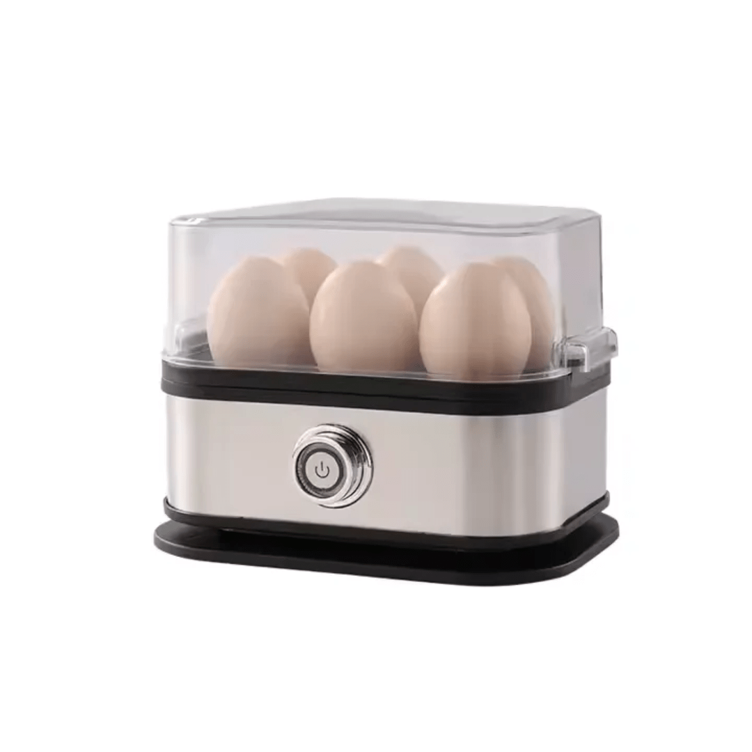 Egg Boiler - Electric 6-Egg Cooker with Timer and Measuring Cup