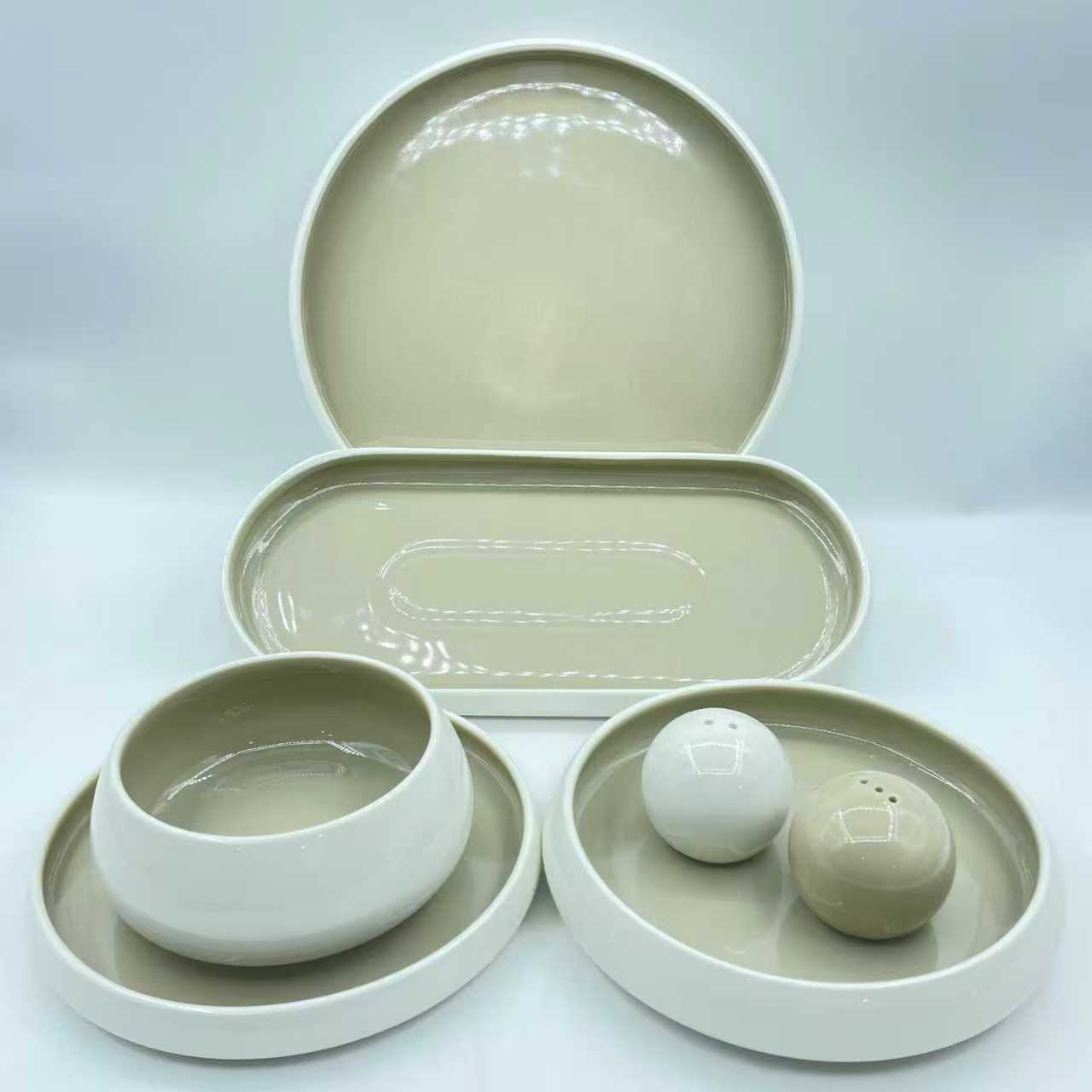 Elegant European 27PCS Double Glaze Porcelain Dinner Set | - Elegant Households KE