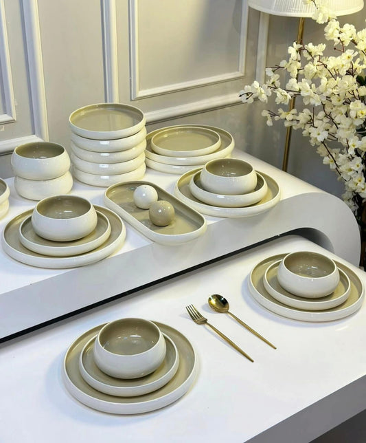 Elegant European 27PCS Double Glaze Porcelain Dinner Set | - Elegant Households KE