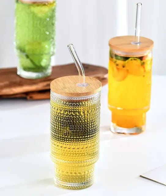 Embossed Vintage Glass Cup | - Elegant Households KE
