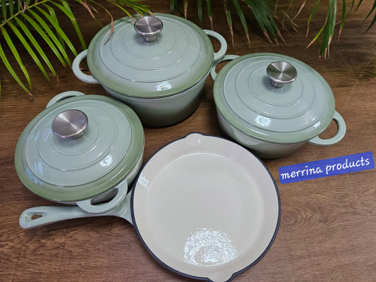 Enamel cast iron cookware new arrival 7 pc | - Elegant Households KE