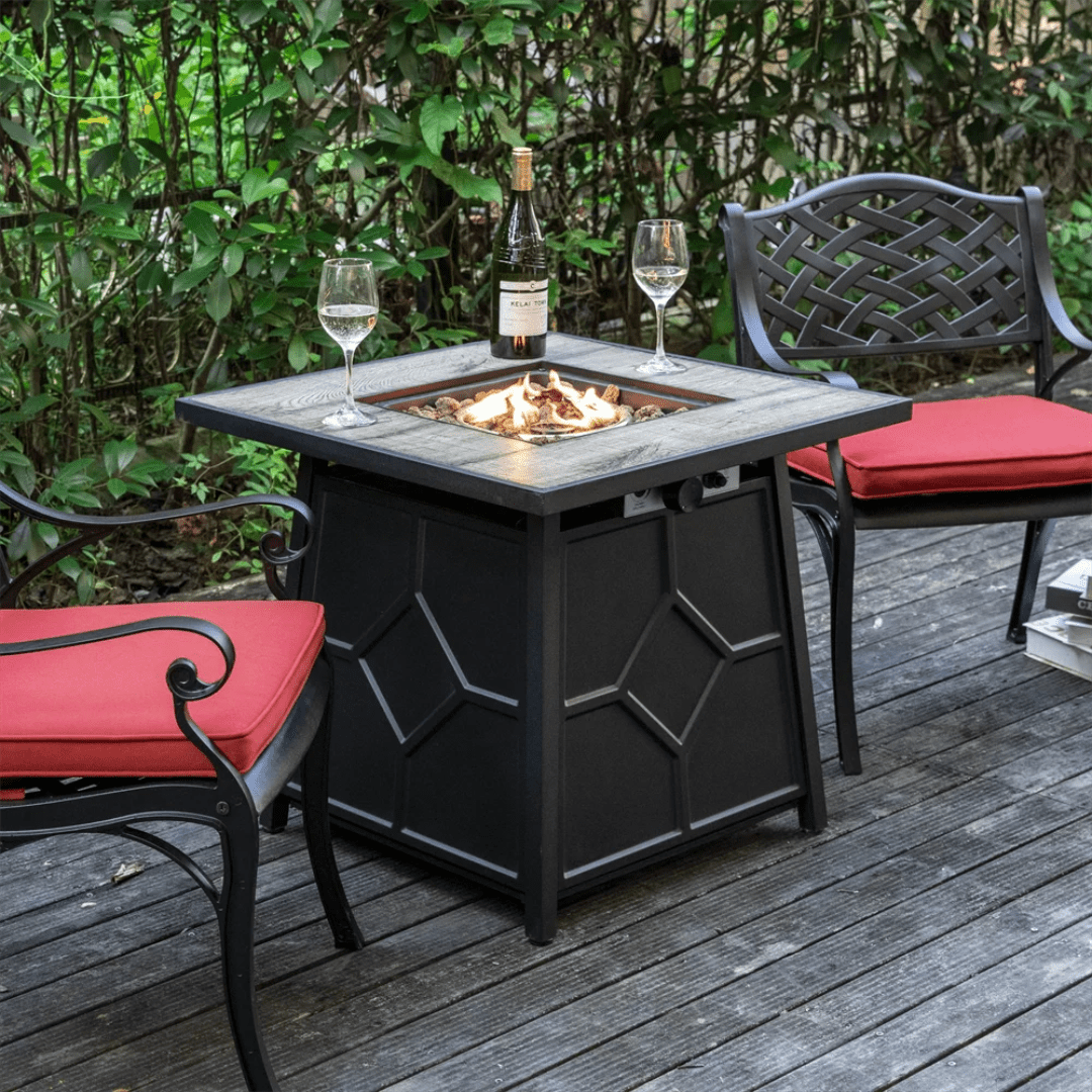 Endless Summer Square Propane Fire Pit Table | - Elegant Households KE
