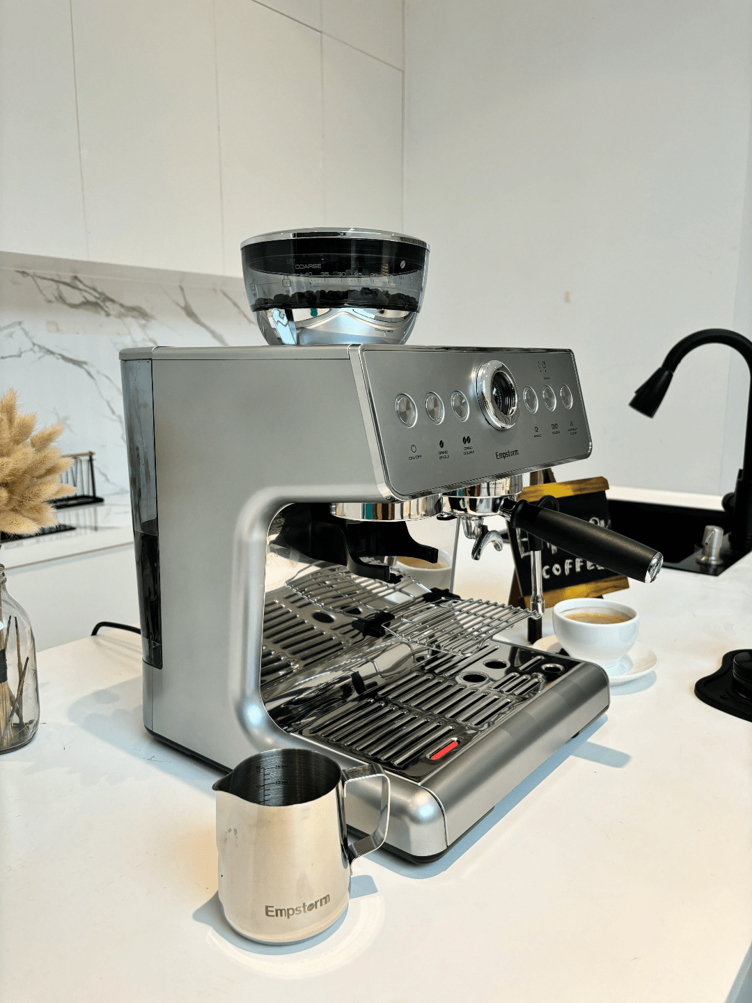 Espresso Coffee Machine with Grinder & Milk Frother – 1450W Home Barista Maker Kenya | - Elegant Households KE