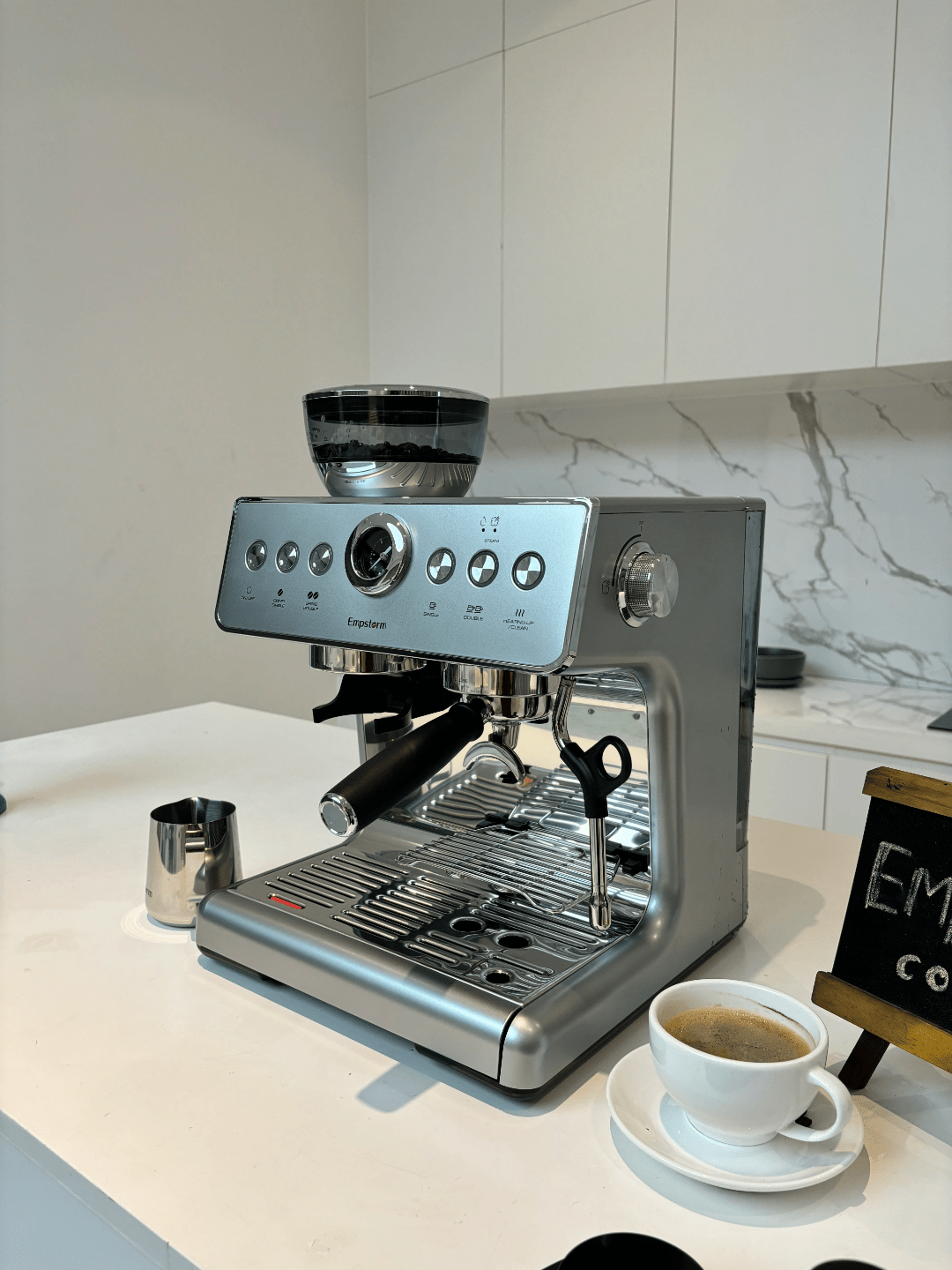 Espresso Coffee Machine with Grinder & Milk Frother – 1450W Home Barista Maker Kenya | - Elegant Households KE