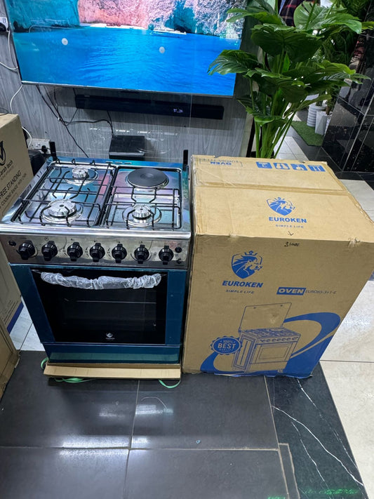EUROKEN 3Gas+1 Hotplate size 60 by 60 cooker | - Elegant Households KE