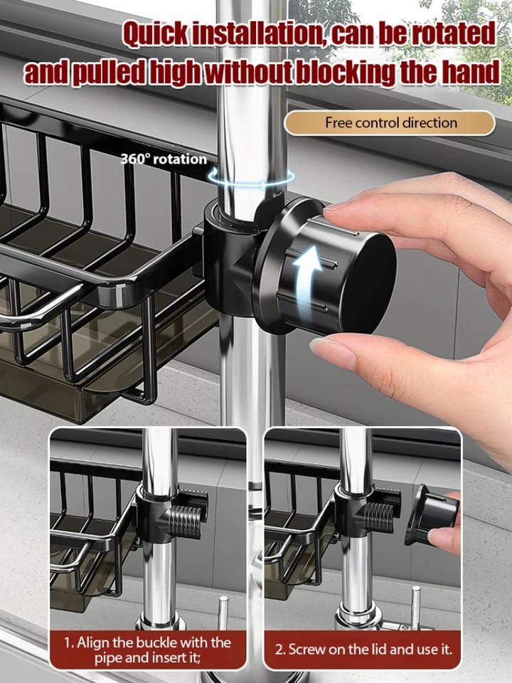 Faucet Drain Rack Kitchen Sink Organizer | - Elegant Households KE