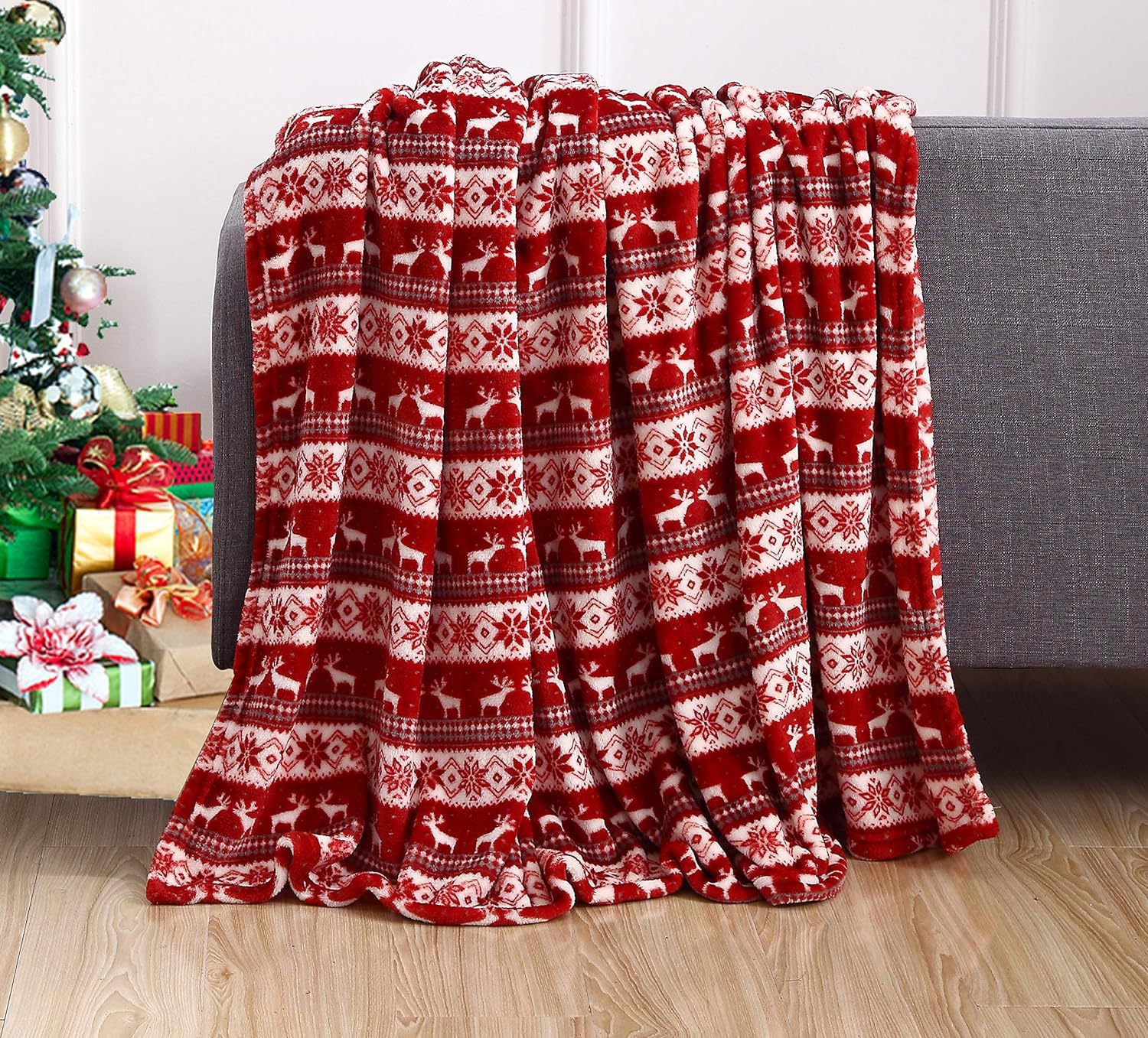 Flannel Christmas Throw Blanket | - Elegant Households KE
