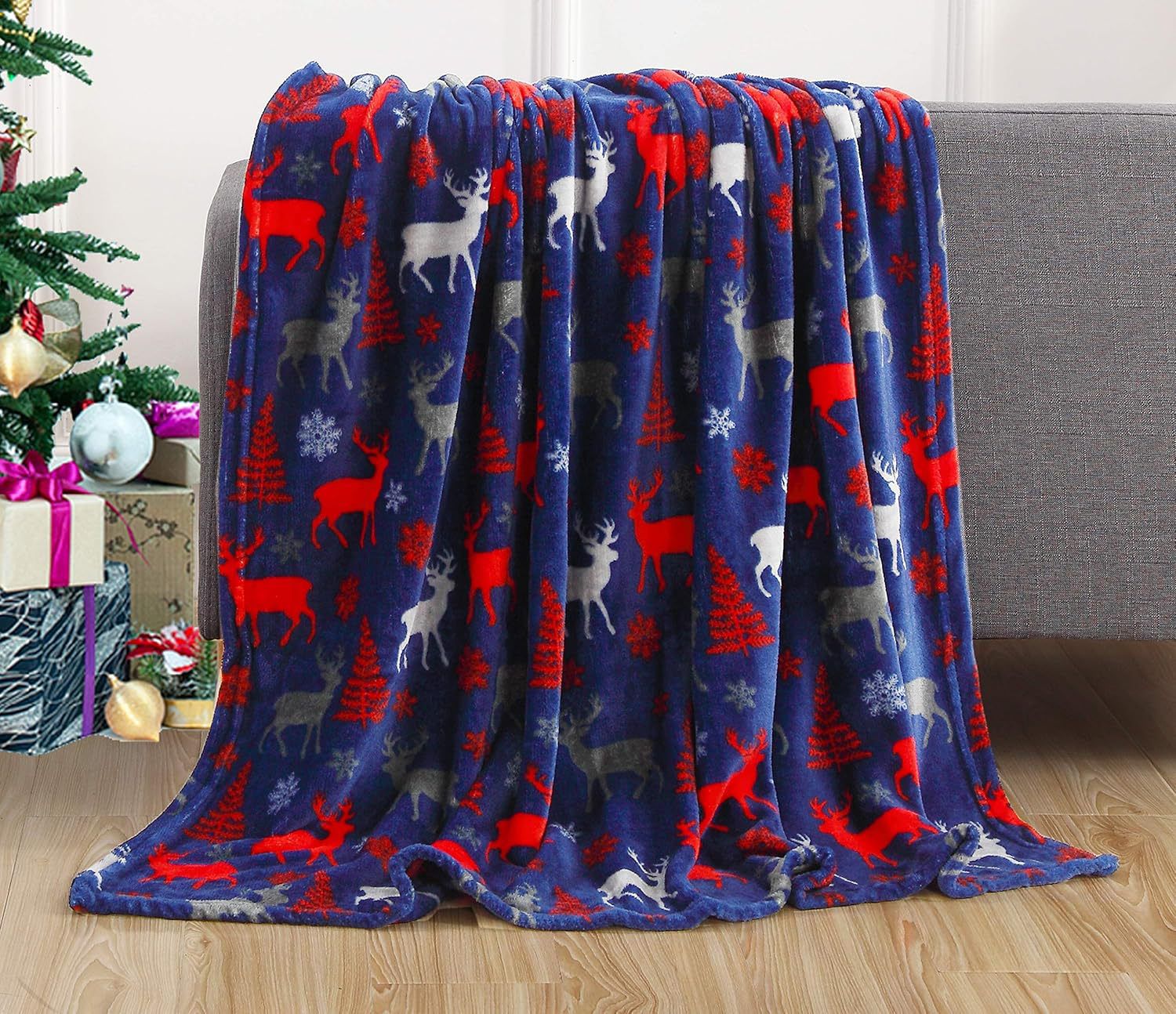 Flannel Christmas Throw Blanket | - Elegant Households KE