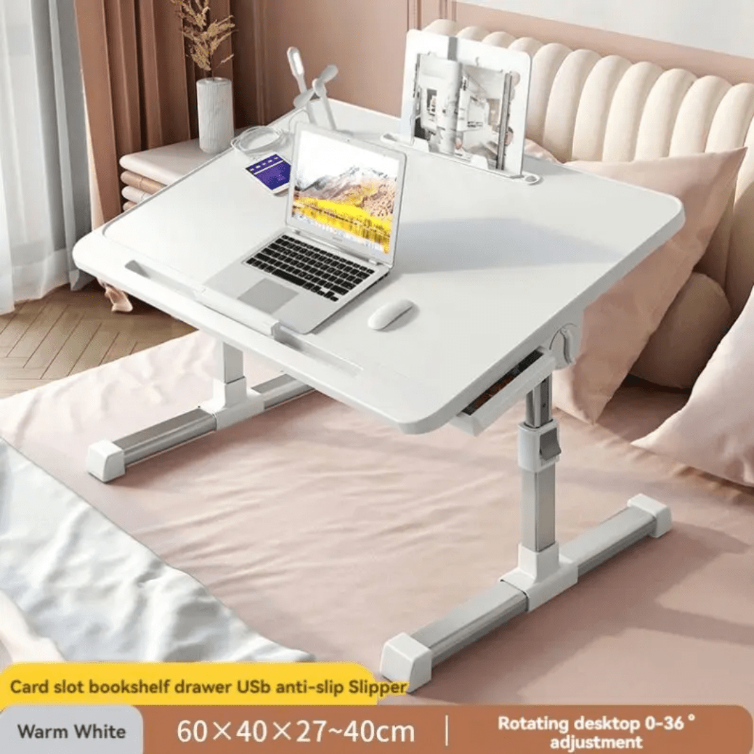 Foldable Bed Tray Table, Adjustable Height Tilting Laptop Desk | - Elegant Households KE