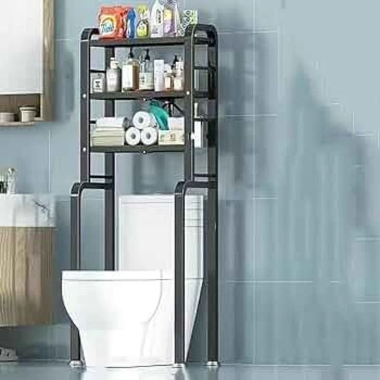 Foldable Heavy Duty Over the Toilet Storage Metal Rack | - Elegant Households KE