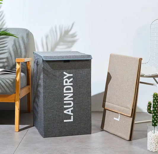 Laundry Basket -Large Foldable Laundry Basket with Lid and Handles