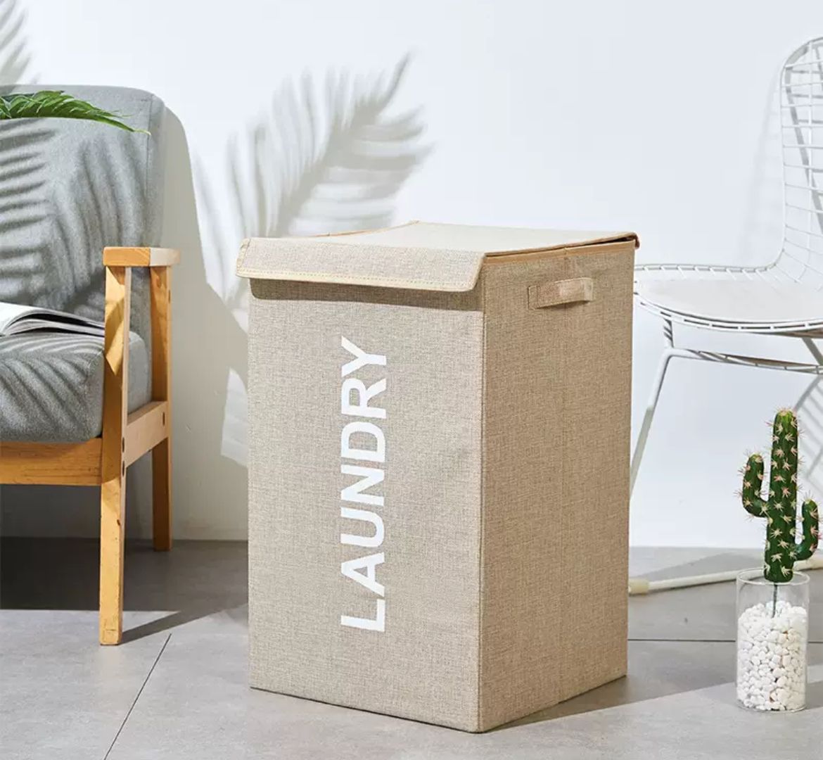 Laundry Basket -Large Foldable Laundry Basket with Lid and Handles