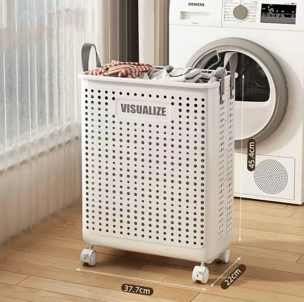 Foldable Multipurpose Hamper basket With Wheels | - Elegant Households KE