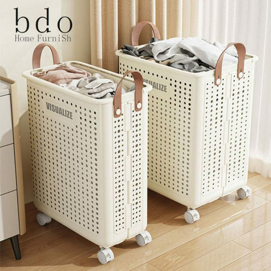 Foldable Multipurpose Hamper basket With Wheels | - Elegant Households KE