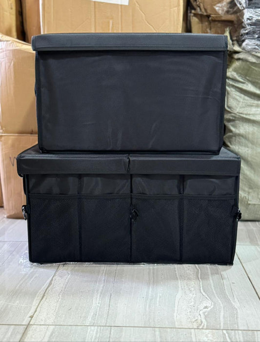 Foldable Premium Car Trunk Boot Organizer With Lid, Partitions &amp; Handles | - Elegant Households KE