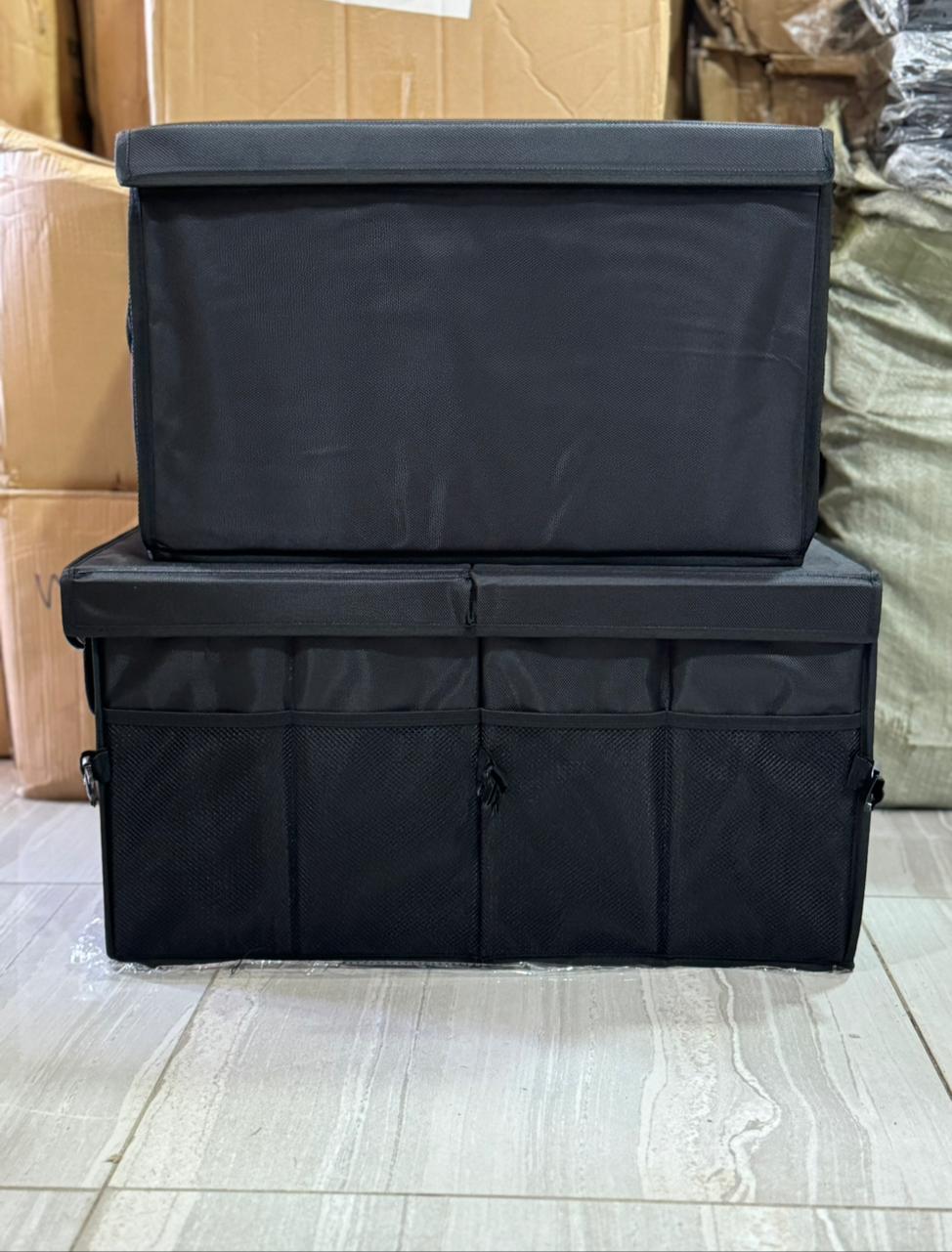 Foldable Premium Car Trunk Boot Organizer With Lid, Partitions &amp; Handles | - Elegant Households KE