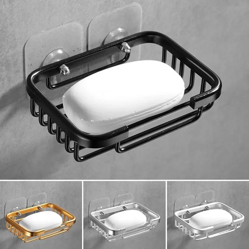 Free Punch Wall - Mounted Aluminum Drain Soap Dish Holder Drainer | - Elegant Households KE