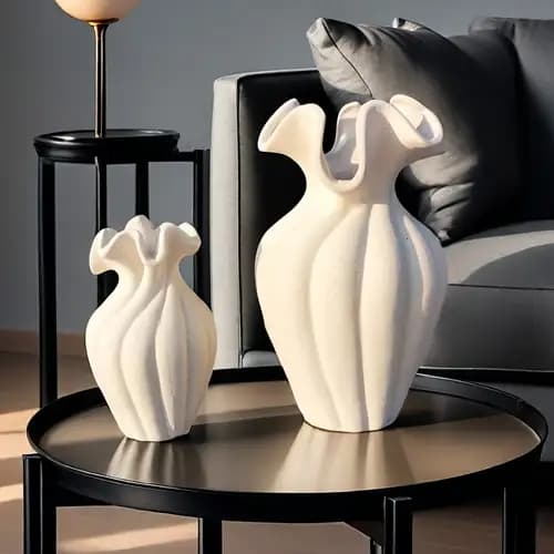 French High - End Retro Art Decoration White Petal | - Elegant Households KE