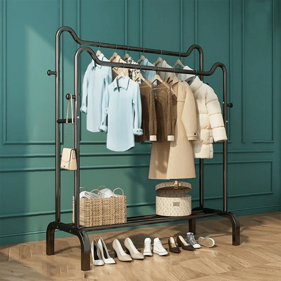 GARMENT RACK FLOOR STANDING CLOTHES RACK/ HANGER | - Elegant Households KE