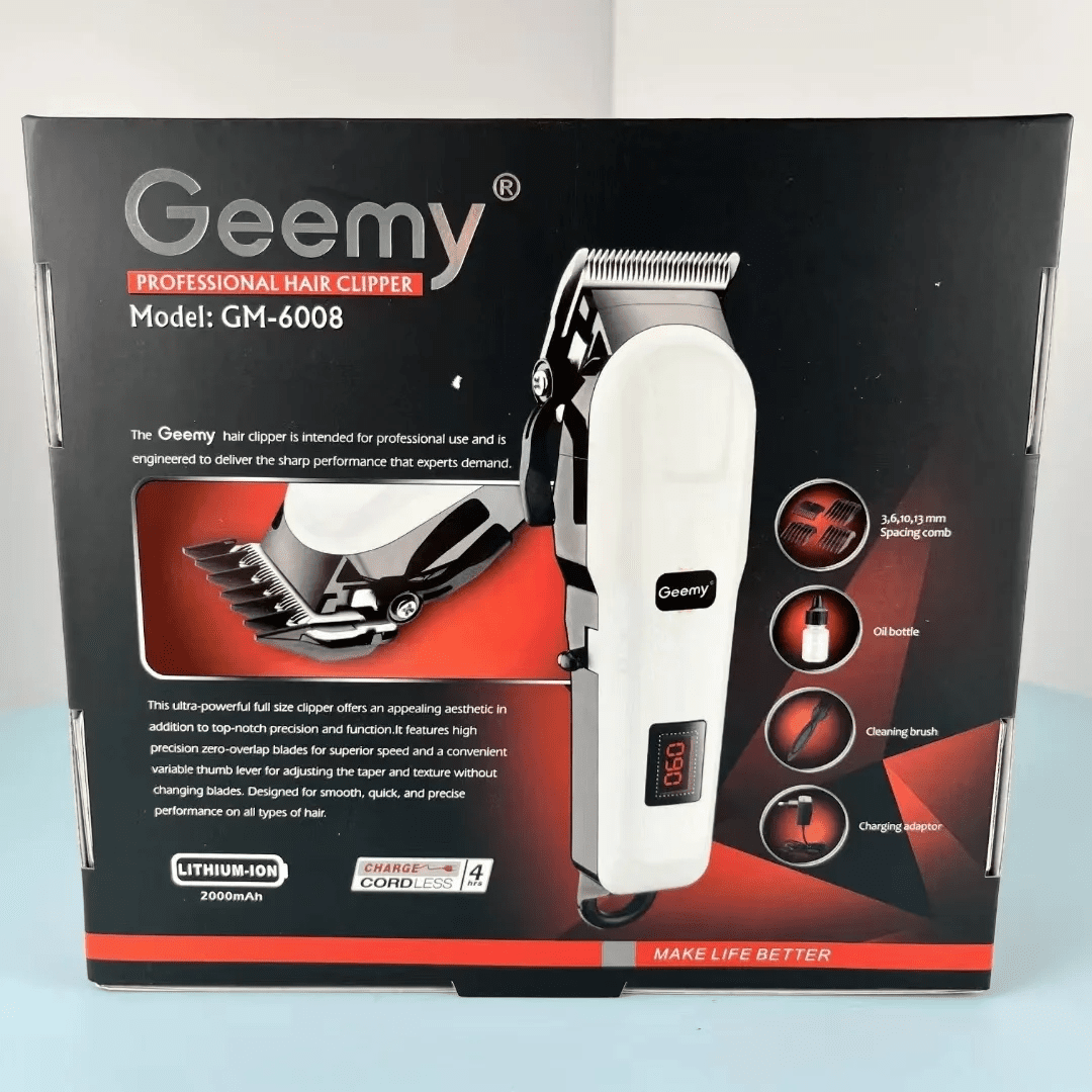 Geemy GM-6008 Rechargeable Hair Clipper – Professional Hair Trimmer for Home & Salon