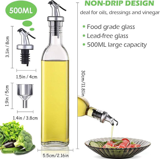 Glass 500ml glass oil dispenser | - Elegant Households KE