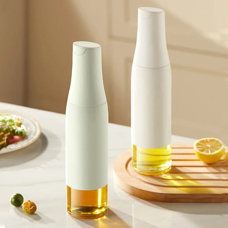 Glass Oil Bottle Automatic Opening And Closing Olive Oil Condiment Container Kitchen Gravity Soy Sauce Vinegar Dispenser Bottle | - Elegant Households KE