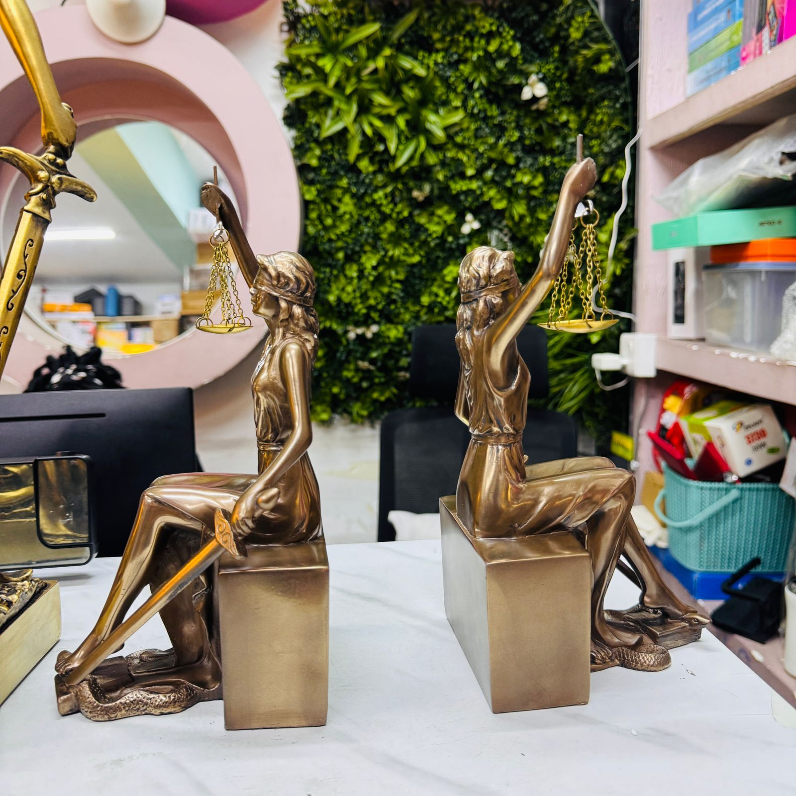 Goddesses Justice Bookends Statues | - Elegant Households KE