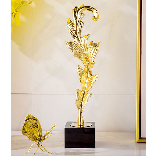Gold Leaf Decorative Statue – Luxury Modern Home Décor | - Elegant Households KE