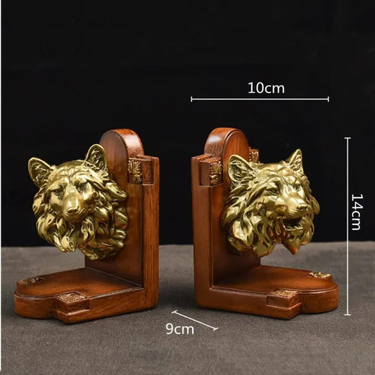 Gold wolf Resin Bookends decorations | - Elegant Households KE