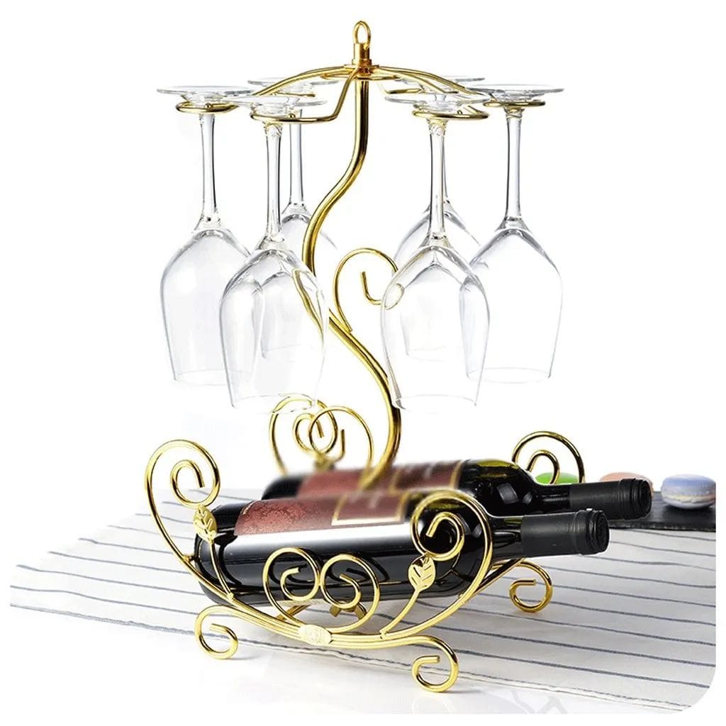 Golden metallic wine Rack | - Elegant Households KE