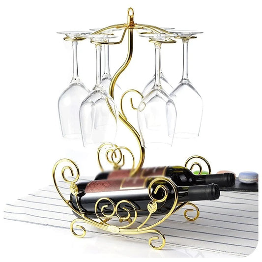 Golden metallic wine Rack | - Elegant Households KE