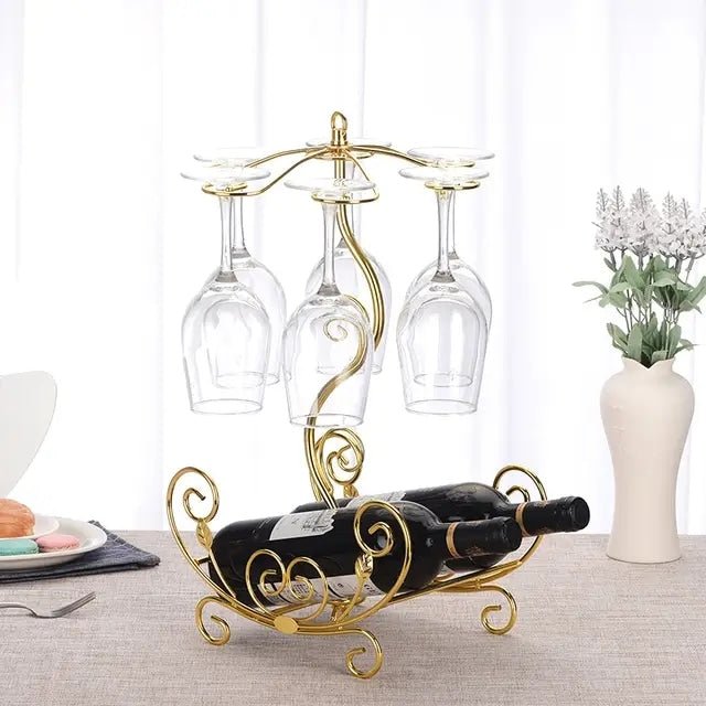 Golden metallic wine Rack | - Elegant Households KE
