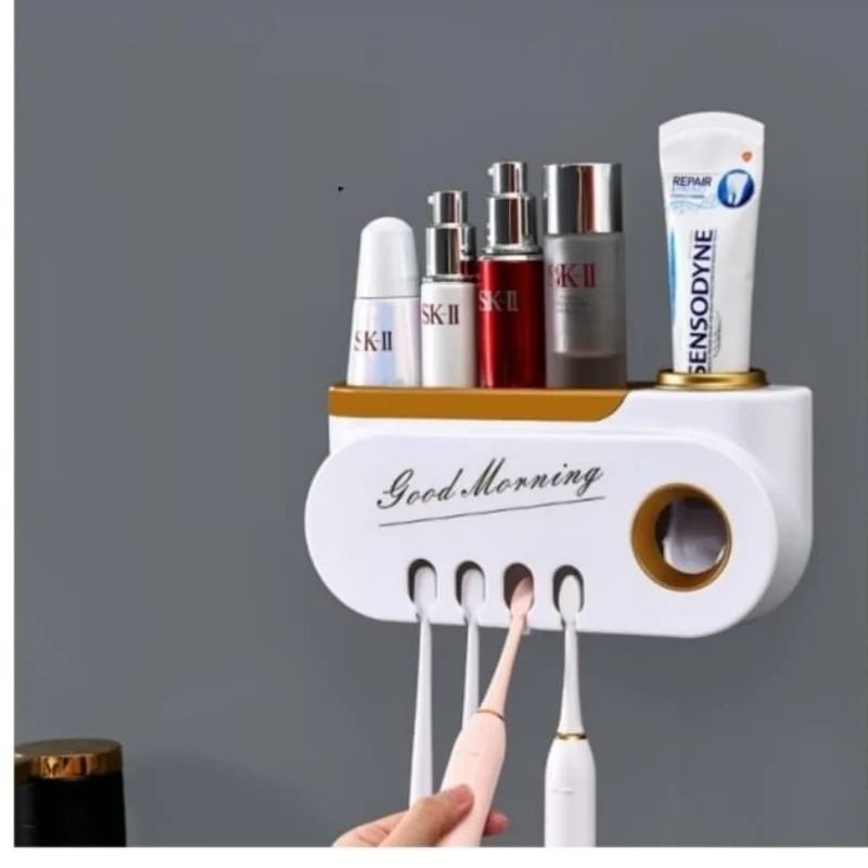 Good Morning Toothpaste and Toothbrush Holder | - Elegant Households KE