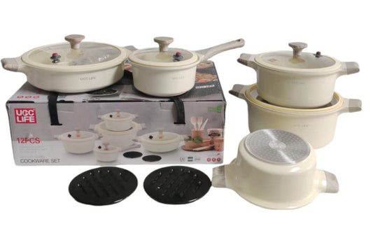 granite cookware set – 12pcs UCC LIFE Granite Cookware Set with Induction Base