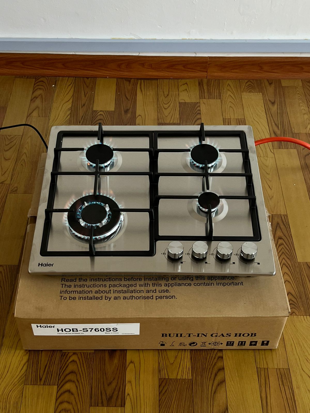 Haier 4 Burner Built - In Gas Hob | Stainless Steel Cooker | - Elegant Households KE