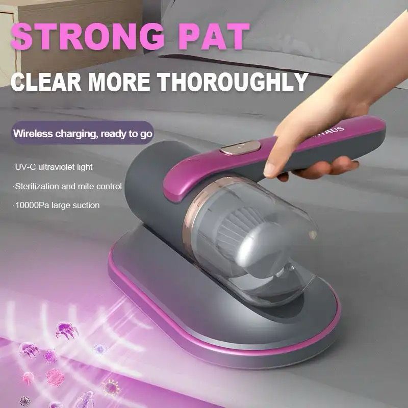 Handheld Mattress Vacuum Cleaner Powerful Suction Mite Removal | - Elegant Households KE