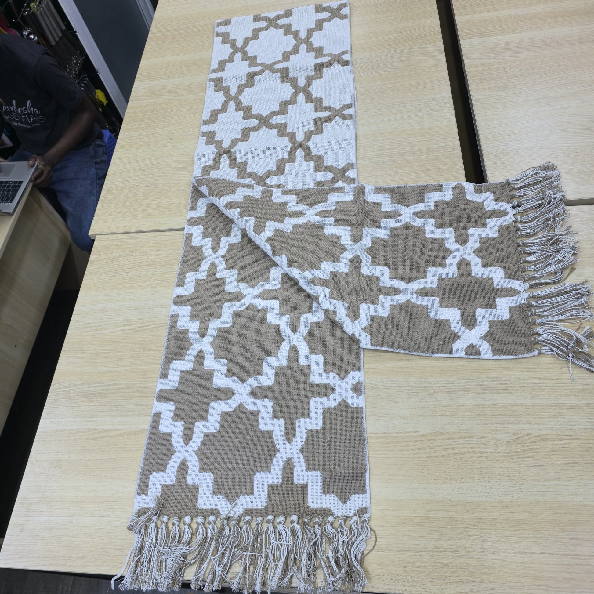 Handmade Double - Sided Cotton Linen Table Runner | - Elegant Households KE