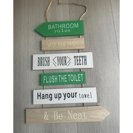 Hanging Board Wooden House Rules | - Elegant Households KE