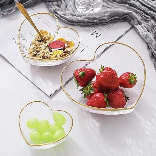 Heart - Shaped Glass Salad Bowl | - Elegant Households KE
